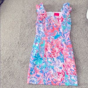 lilly pulitzer ruffle sleeve dress